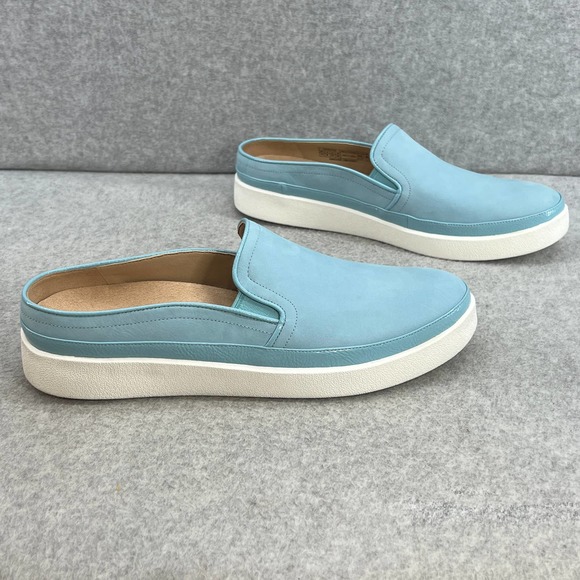Vionic Effortless Leather Slip On Mule Flat Shoe - Porcelain Blue-Women 11*NEW - Picture 7 of 9